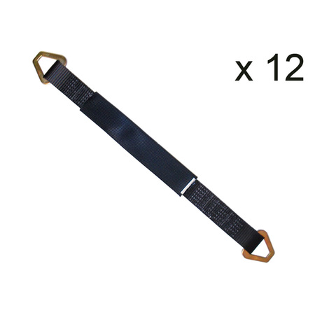 TIE 4 SAFE 2" x 60" Axle Straps w/ Sleeve & D Rings
 WLL: 3, 333 lbs.
 , PK12 RT41A-60M18-BL-C-12
